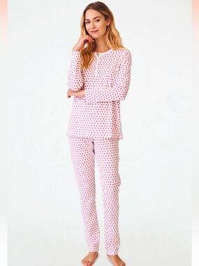 Roller Rabbit Pink Heart Print Pajama Set